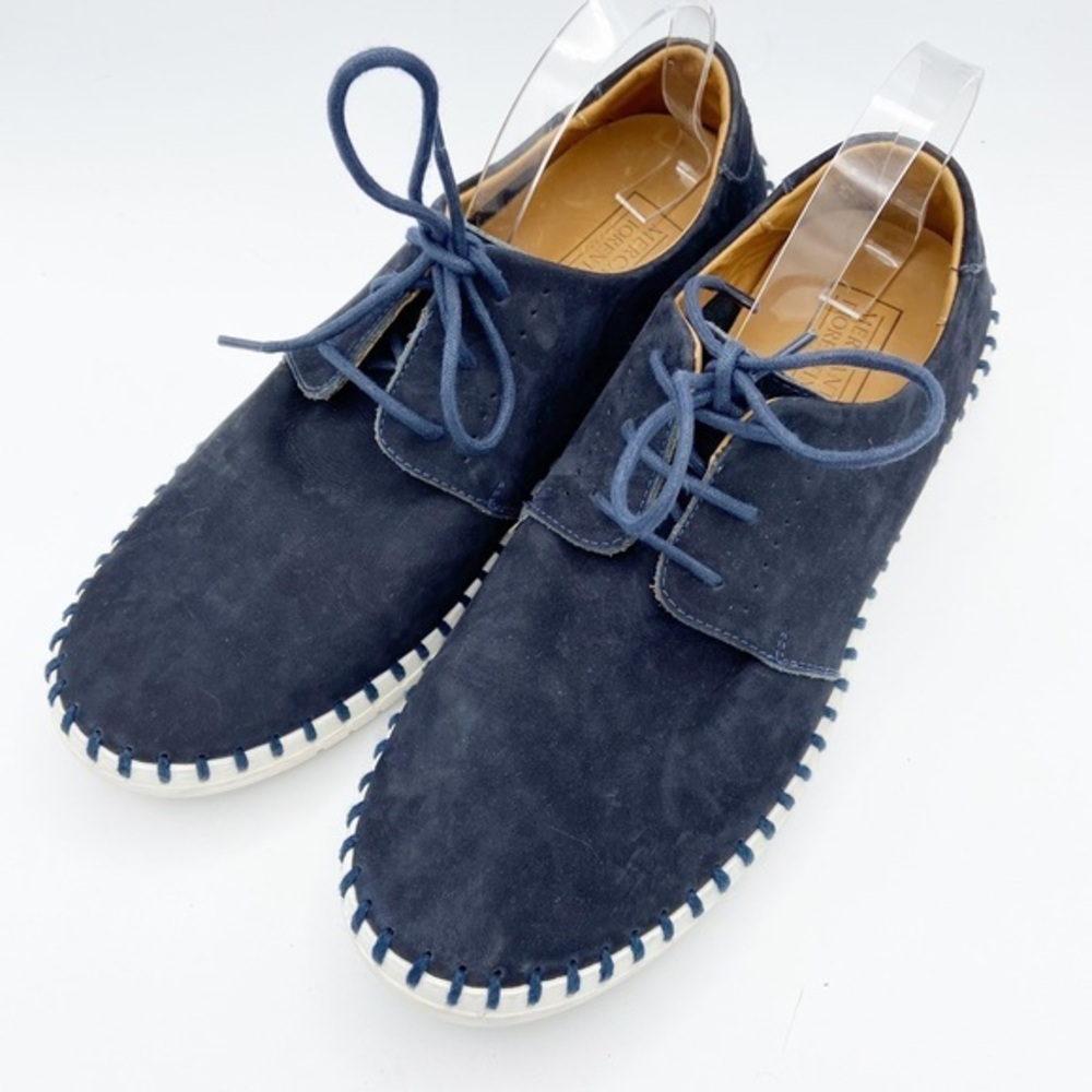 Mercanti Fiorentini Men’s Relax Navy Blue Nubuck Lace Up Casual Shoes Size 9.5
